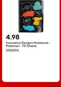 Staples Innovative Designs Notebook - Pokeman 70 Sheets offer