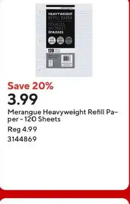 Staples Merangue Heavyweight Refill Pa- per 120 Sheets offer