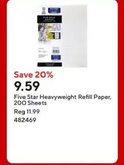 Staples Five Star Heavyweight Refill Paper, 200 Sheets offer