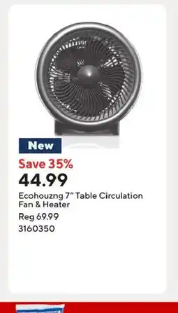 Staples Ecohouzng 7" Table Circulation Fan & Heater offer