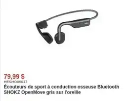 Canada Computers Écouteurs de sport à conduction osseuse Bluetooth SHOKZ OpenMove gris sur l'oreille offer