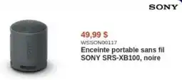 Canada Computers Enceinte portable sans fil SONY SRS-XB100, noire offer