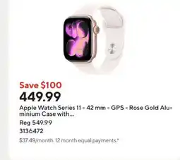 Staples Apple Watch Series 11 - 42 mm - GPS - Rose Gold Alu- minium Case with offer
