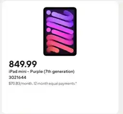 Staples iPad mini Purple (7th generation) offer