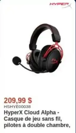 Canada Computers HyperX Cloud Alpha Casque de jeu sans fil, pilotes à double chambre offer