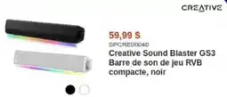 Canada Computers Creative Sound Blaster GS3 Barre de son de jeu RVB compacte, noir offer