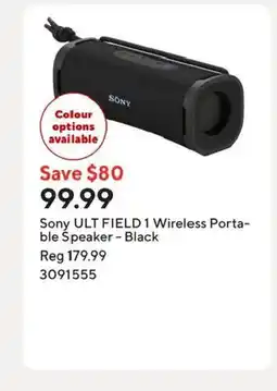 Staples Sony ULT FIELD 1 Wireless Porta- ble Speaker Black offer