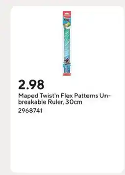 Staples Maped Twist'n Flex Patterns Un- breakable Ruler offer