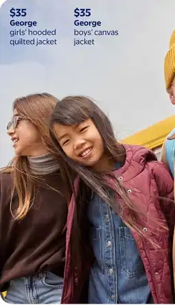 Walmart George girls' hooded quilted jacket offer