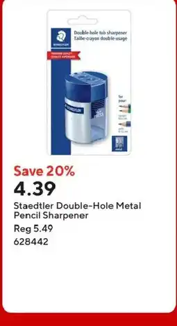 Staples Staedtler Double-Hole Metal Pencil Sharpener offer