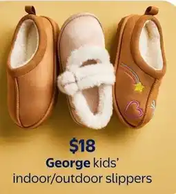 Walmart George kids' indoor/outdoor slippers offer