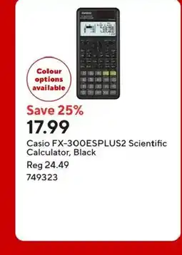 Staples Casio FX-300ESPLUS2 Scientific Calculator, Black offer