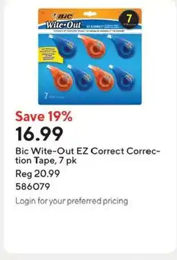 Staples Bic Wite-Out EZ Correct Correc- tion Tape, 7 pk offer