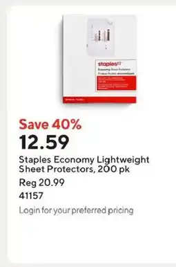 Staples Staples Economy Lightweight Sheet Protectors, 200 pk offer