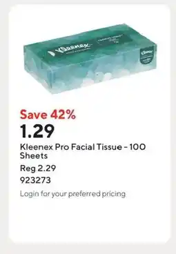 Staples Kleenex Pro Facial Tissue - 100 Sheets offer