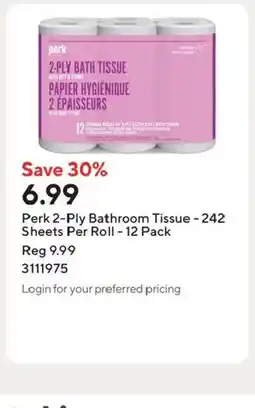 Staples Perk 2-Ply Bathroom Tissue - 242 Sheets Per Roll - 12 Pack offer