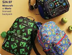 Walmart Minecraft or Mario licensed backpack offer
