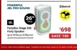 Visions Electronics JBL PartyBox Stage 320 Party Speaker offer