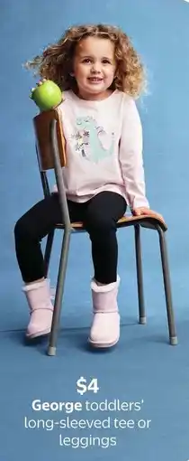 Walmart George toddlers' long-sleeved tee or leggings offer