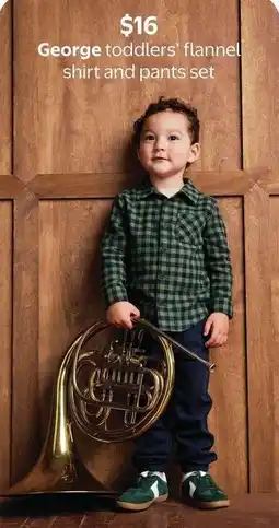 Walmart George toddlers' flannel shirt and pants set offer
