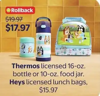 Walmart Thermos licensed bottle or food jar offer