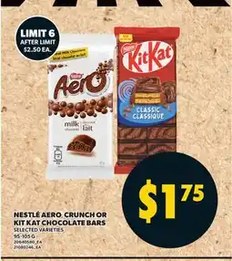 Valu-mart NESTLÉ AERO CRUNCH OR KIT KAT CHOCOLATE BARS offer