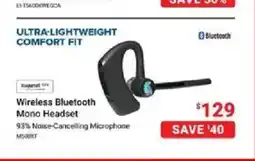 Visions Electronics Wireless Bluetooth Mono Headset offer