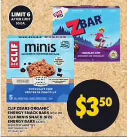 Independent Grocer CLIF ZBARS ORGANIC ENERGY SNACK BARS, 180 G OR CLIF MINIS SNACK-SIZE ENERGY BARS offer