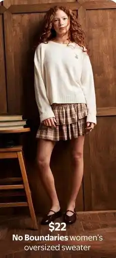 Walmart No Boundaries women's oversized sweater offer