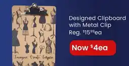 Fabricland Designed Clipboard with Metal Clip offer