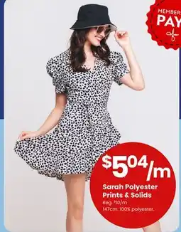 Fabricland Sarah Polyester Prints & Solids offer