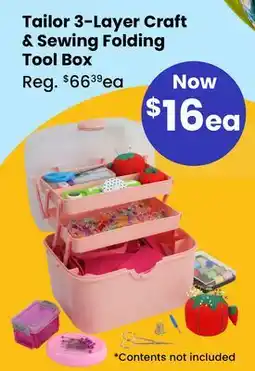 Fabricland Tailor 3-Layer Craft & Sewing Folding Tool Box offer