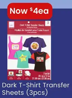 Fabricland DARK T-SHIRT TRANSFER SHEETS (3PCS) offer