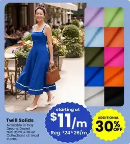 Fabricland TWILL SOLIDS offer