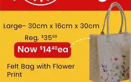 Fabricland Felt Bag with Flower Print offer