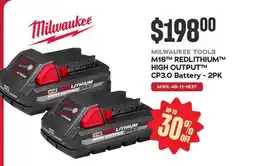 Bumper to Bumper MILWAUKEE TOOLS M18 REDLITHIUM HIGH OUTPUT CP3.0 Battery offer