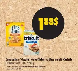 L'Intermarché CRAQUELINS, OU FINS AU BLÉ, 100 - 200 G | GOOD THINS OR WHEAT THINS CRACKERS offer