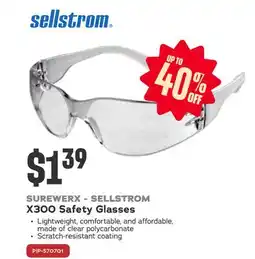 Bumper to Bumper SUREWERX - SELLSTROM X300 Safety Glasses offer