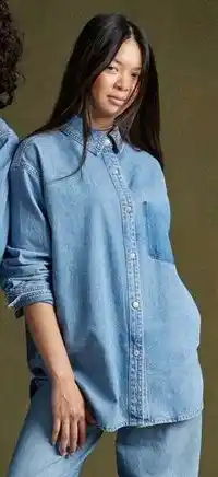 Walmart Women's relaxed fit denim shirt offer