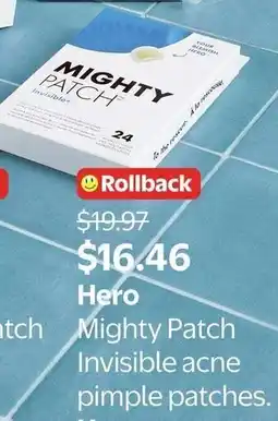 Walmart Hero Mighty Patch Invisible acne pimple patches offer