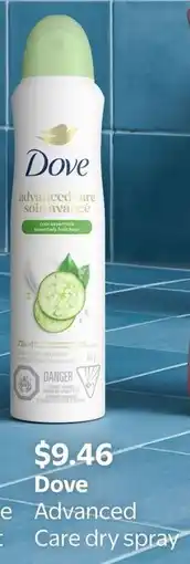 Walmart Dove Advanced Care dry spray offer