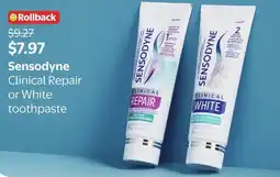 Walmart Sensodyne Clinical Repair or White toothpaste offer