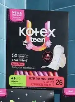 Walmart Kotex Teen pads offer