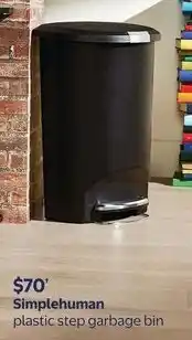 Walmart Simplehuman plastic step garbage bin offer