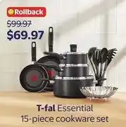 Walmart T-fal Essential 15-piece cookware set offer