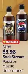 Walmart SodaStream Pepsi or classic drink mixes offer