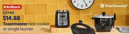Walmart Toastmaster rice cooker or single burner offer