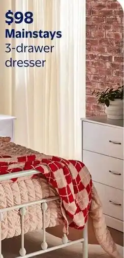 Walmart Mainstays 3-drawer dresser offer