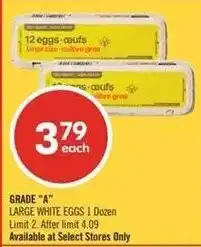 Shoppers Drug Mart Grade "a" large white eggs offer