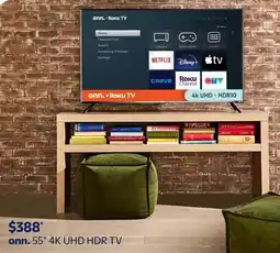 Walmart onn. 55" 4K UHD HDR TV offer